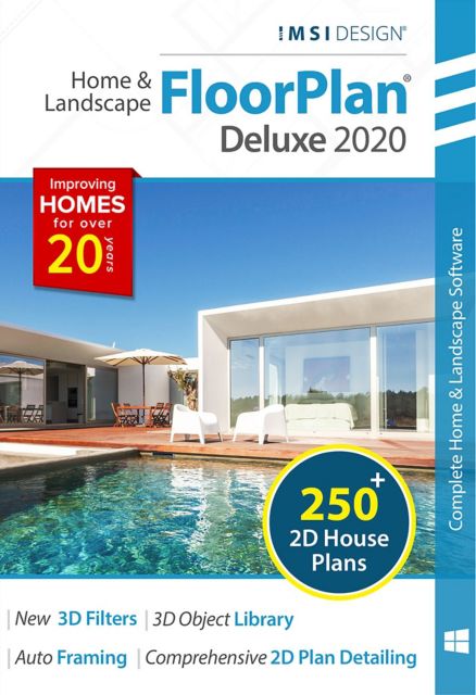 IMSI FloorPlan 2020 Home & Landscape Deluxe Win ESD Vista/Win 7/Win 8/Win 10 - ONLINE ONLY