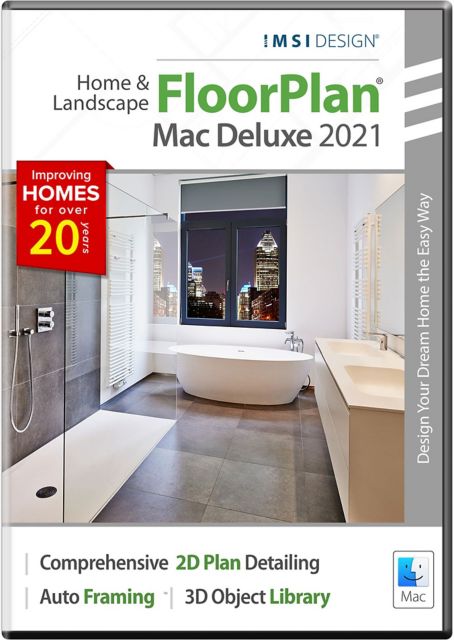 IMSI TurboFloorPlan Home & Landscape Deluxe Mac 2021 Mac ESD MAC OSX 10.8 and above - ONLINE ONLY