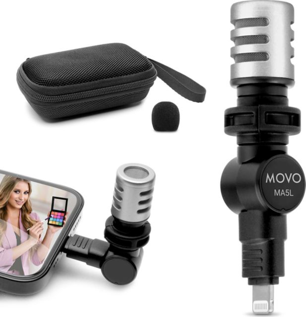 Movo Mini Lightning Microphone, Black - ONLINE ONLY