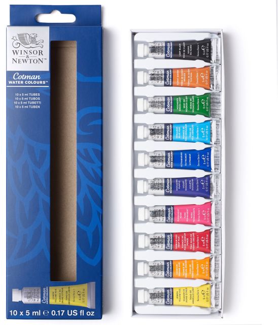 Cotman Watercolor Introductory 10-Color Tube Set