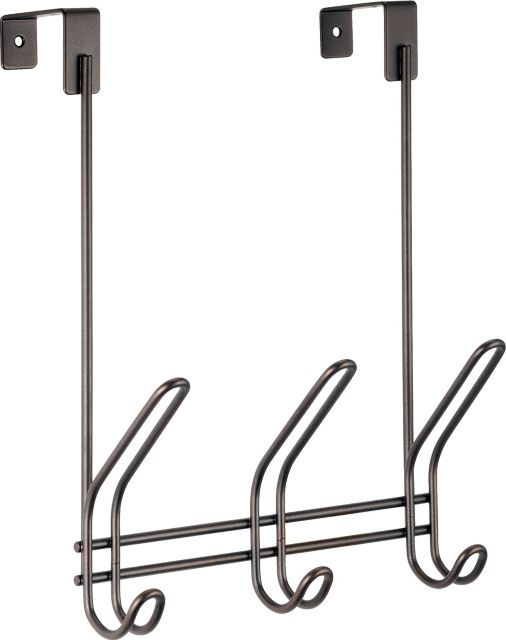 York Metal Over the Door Organizer, 5-Hook Rack, Chrome – iDesign