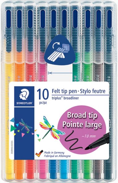 Staedtler Mars Ballpoint Pen, Medium Point, Assorted Colors - 10 pack