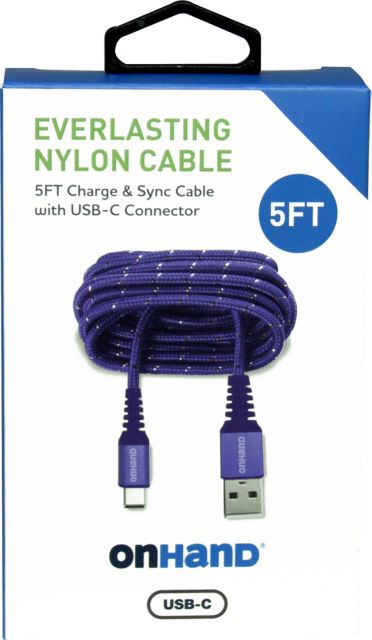 ON HAND A TO C CABLE 5FT,  PURPLE - ONLINE ONLY