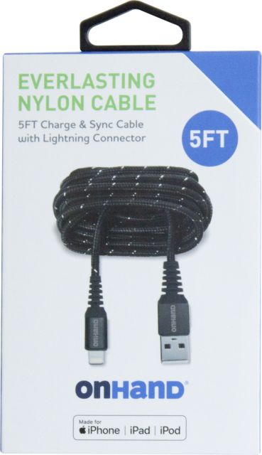 ON HAND A TO LGHT CBL 5FT,  BLACK - ONLINE ONLY