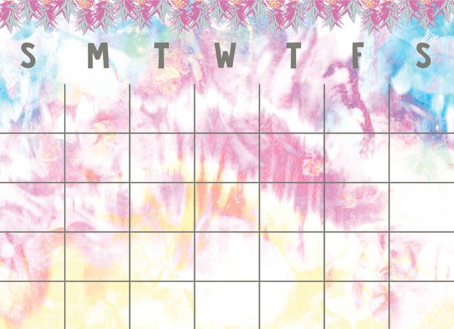 TIE-DYE DRY ERASE CALENDAR PEEL AND STICK WALL DECAL: Stanford University