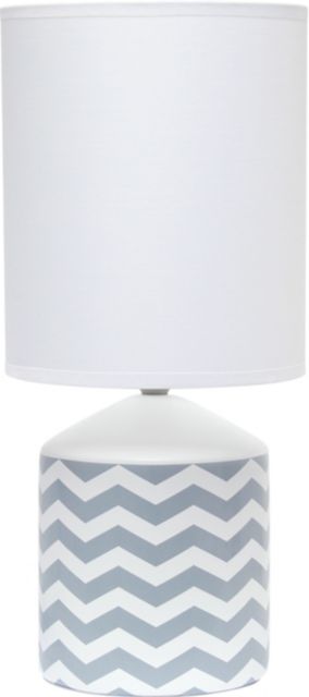 Fresh Prints Table Lamp, Gray Waves - ONLINE ONLY