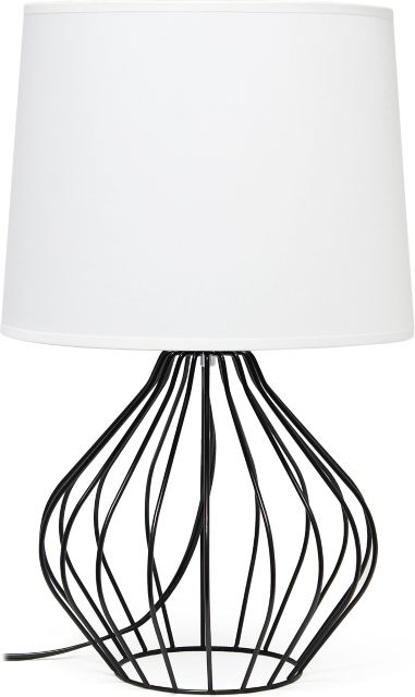 Geometrically Wired Table Lamp, White on Black - ONLINE ONLY