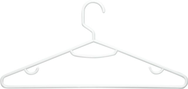 Honey Can Do Slim Plastic Hanger with Rubber Grips (Set of 50), White