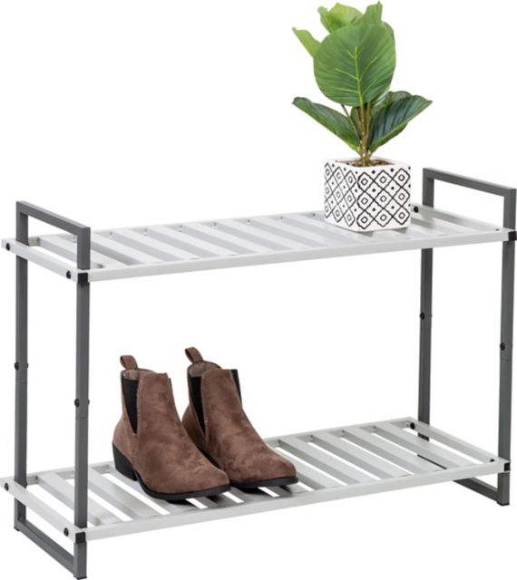 2-Tier Tubular Metal Shoe Rack Gray Tones - ONLINE ONLY: Northwestern  Connecticut Community College