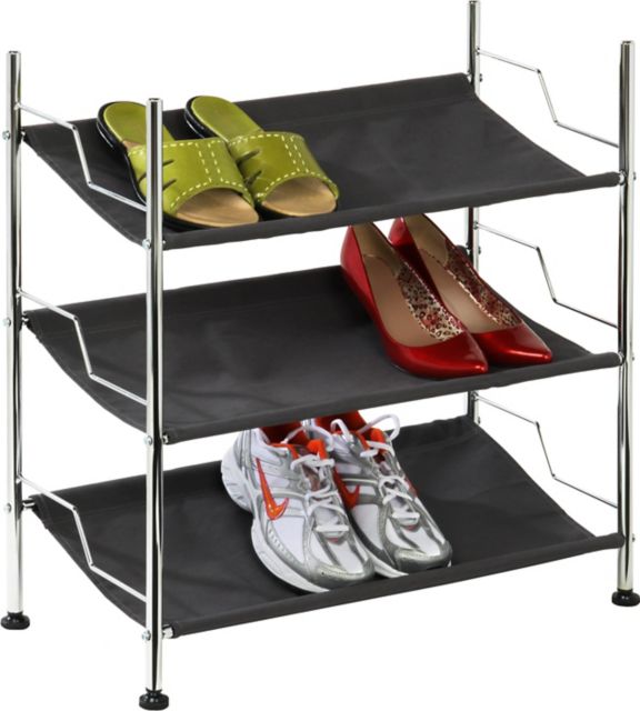3-Tier Canvas and Chrome Shoe Rack - ONLINE ONLY: Baylor University