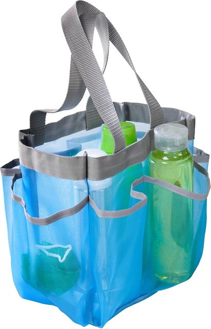 6 Pocket Blue Shower Tote-Blue - ONLINE ONLY