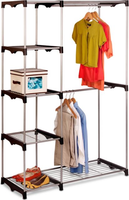 Whitmor Double Rod Closet Organizer Kit - Silver/Black, 1 ct