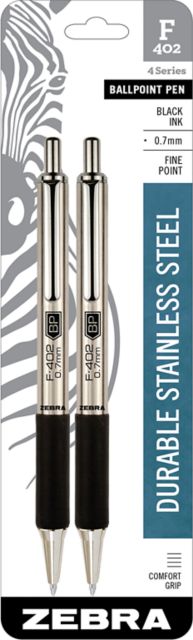 F-402 RETRACTABLE PEN .7MM BLACK 2-PACK