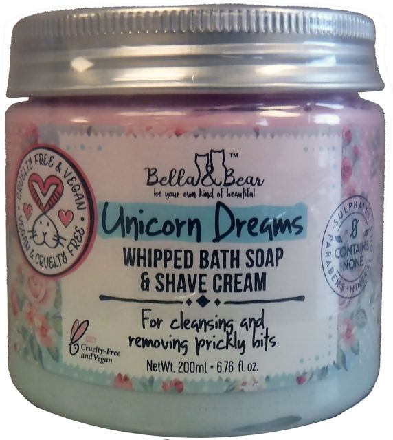 Bella & Bear Unicorn Dreams Whipped Bath Soap & Shave Cream 6.76 oz.