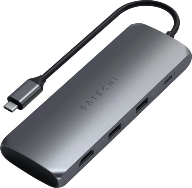 Satechi USB-C Hybrid Multiport Adapter, Space Gray - ONLINE ONLY