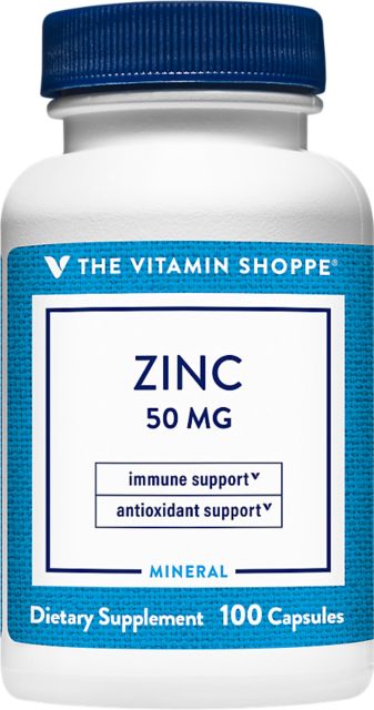 the Vitamin Shoppe  ZINC 50 MG - 100 CAPSULES 100 EA