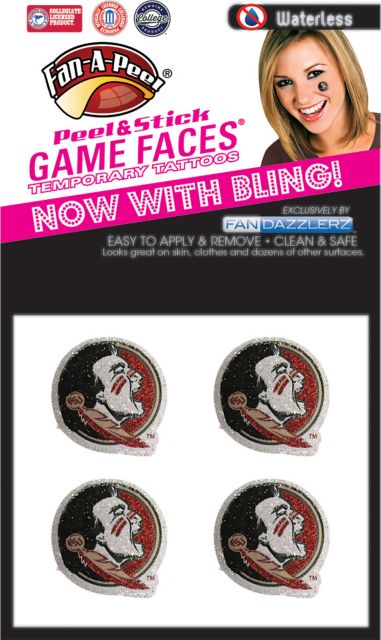 Florida State University 4-Pack Waterless Glitter Tattoo