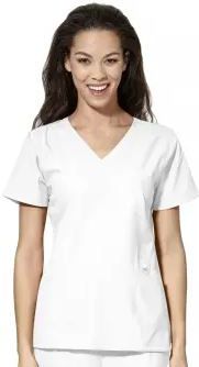 WMN STYLE V-NECK TOP WHITE S