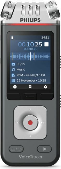 Philips DVT6110 VoiceTracer Audio Recorder. 8 GBmicroSD Supported - 2'' LCD - MP3, WAV, WMA - Headphone - 2147 HourspeaceRecording Time - Portable - ONLINE ONLY