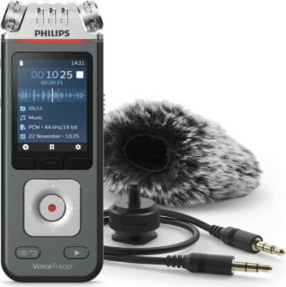 Philips DVT7110 VoiceTracer Audio Recorder. 8 GBmicroSD Supported - 2'' LCD - MP3, WAV, WMA - Headphone - 2147 HourspeaceRecording Time - Portable - ONLINE ONLY