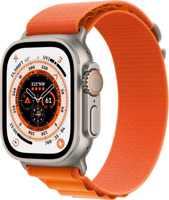Apple Watch Ultra GPS + Cellular, 49mm Titanium Case with Orange 