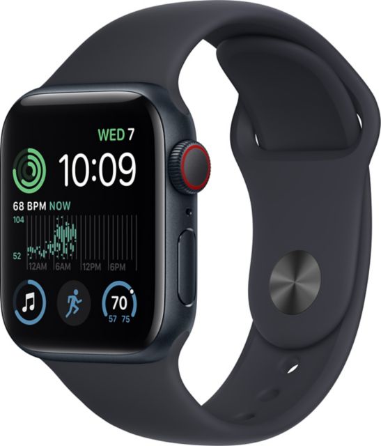 Apple Watch SE GPS + Cellular 40mm Midnight Aluminum Case with Midnight  Sport Band - S/M - ONLINE ONLY: Furman University