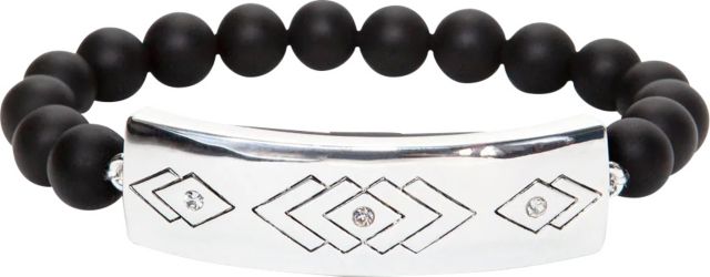 Flare Matte Black Beaded Safety Bracelet, Silver - XS/S - ONLINE ONLY