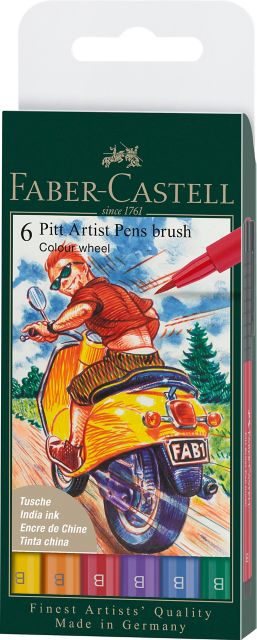 Pitt Pen Brush Color Wheel Set Of 6