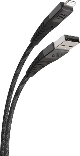 Scosche Strikeline Heavy Duty Lightning Charge and Sync Cable 4ft USB-A to Lightning, Black - ONLINE ONLY