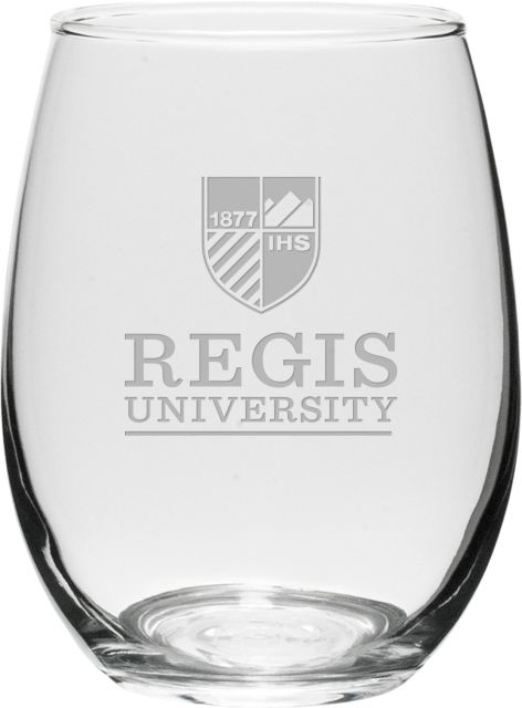 Regis University 15 oz. Stemless Wine Glass