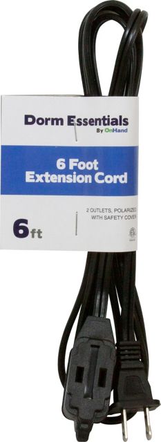 OnHand Extension Cord, 6ft, Black