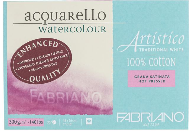 ARTISTICO TRADITIONAL WHITE BLOCK 300 GRAM 140# 7x10 HOT PRESS