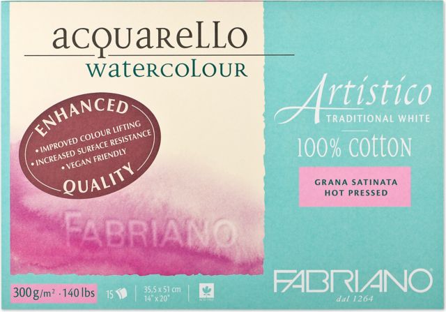 ARTISTICO TRADITIONAL WHITE BLOCK 300 GRAM 140# 14X20 HOT PRESS