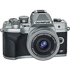Olympus OM-D E-M10 Mark IV 20.3 Megapixel Mirrorless Camera with Lens - Silver - ONLINE ONLY