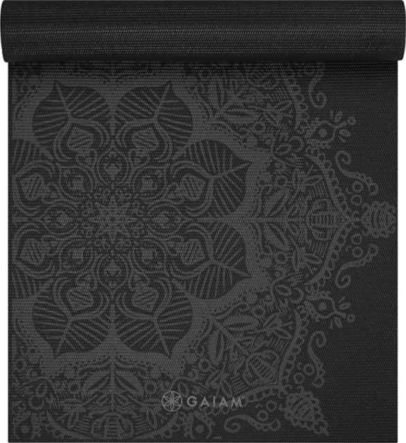 Gaiam Premium Yoga Mat 6mm 1Pk Bulk, Midnight Mandala