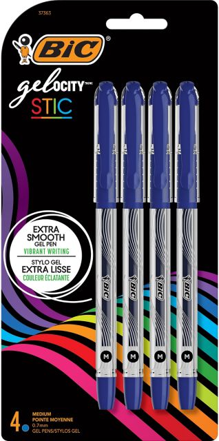 Save on BIC Gel-ocity Smooth Stic Black Gel Pens Fine (0.5 mm) Order Online  Delivery