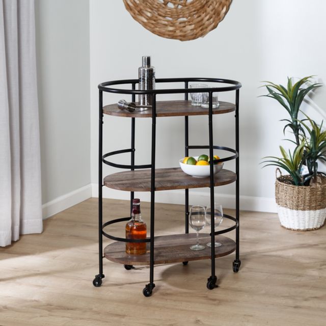 Honey-Can-Do 3-Tier Rolling Bar Cart Gold