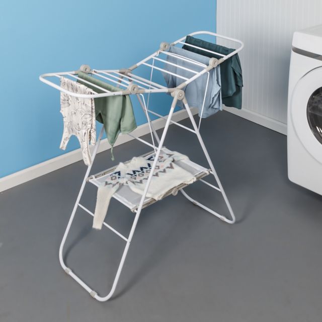 Whitmor Dura-Clean Over the Door Hanging Laundry Hamper White