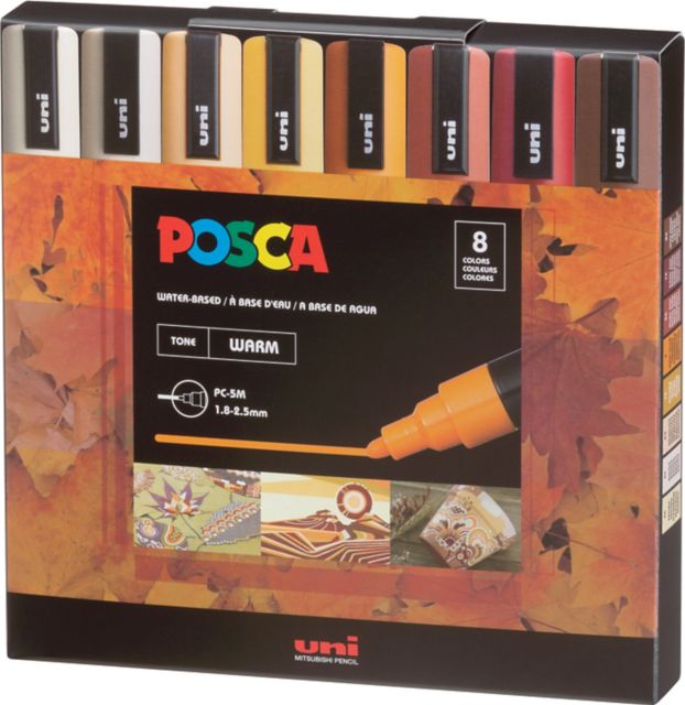 Posca Paint Marker PC-5M Medium Set/8 Warm Tone