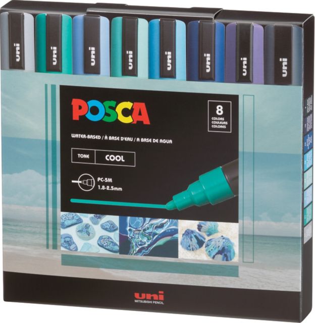Posca Paint Marker PC-5M Medium Set/8 Cool Tone