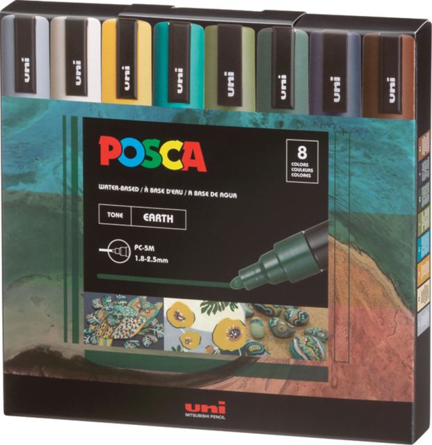 Posca Paint Marker PC-5M Medium Set/8 Earth Tone