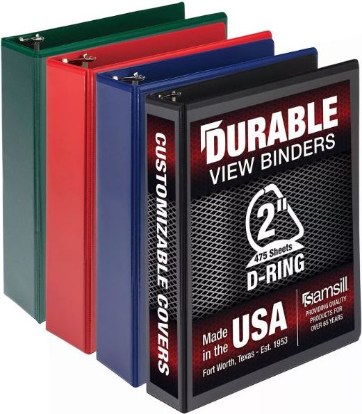 Samsill 4 Pack Durable 1.5 inch Binder 4 pack Basic Assorted