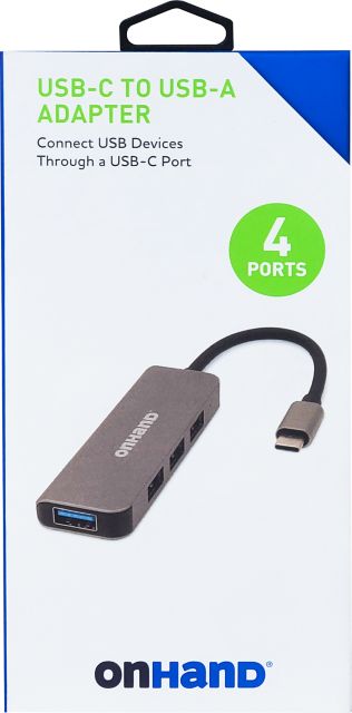 OnHand Multi Port Adapter, 4-Port, Black