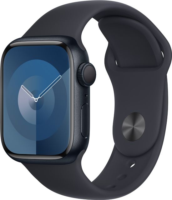 Apple Watch Series 9 GPS, 45mm Midnight Aluminum Case with Midnight Sport  Band - M/L