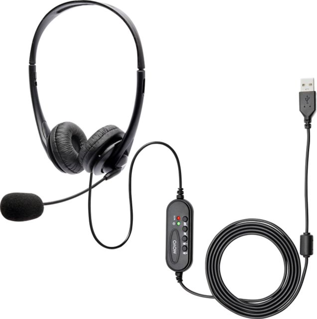 MOVO USB Computer Headset, Black