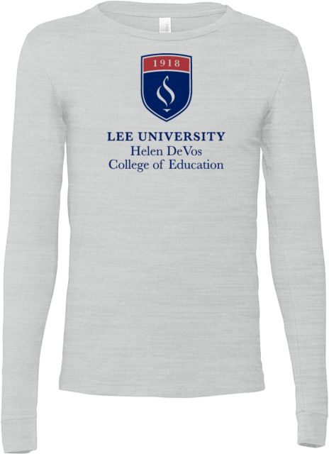 Lee University Bella + Canvas Ash Jersey Cotton Long Sleeve T Shirt Lee Helen DeVos College of Education - ONLINE ONLY