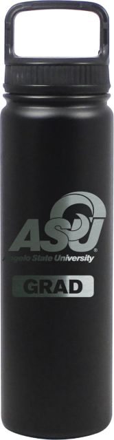 24 oz Matte Black Stainless Steel Water Bottle Grad