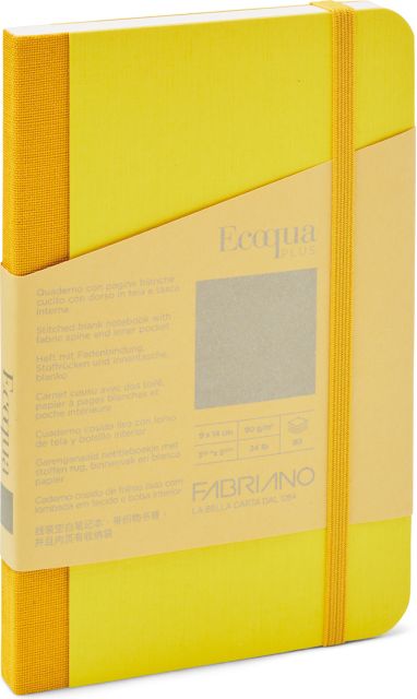 Ecoqua Plus Fabric Blank Book 3.5X5.5 Yellow 80 Sheets
