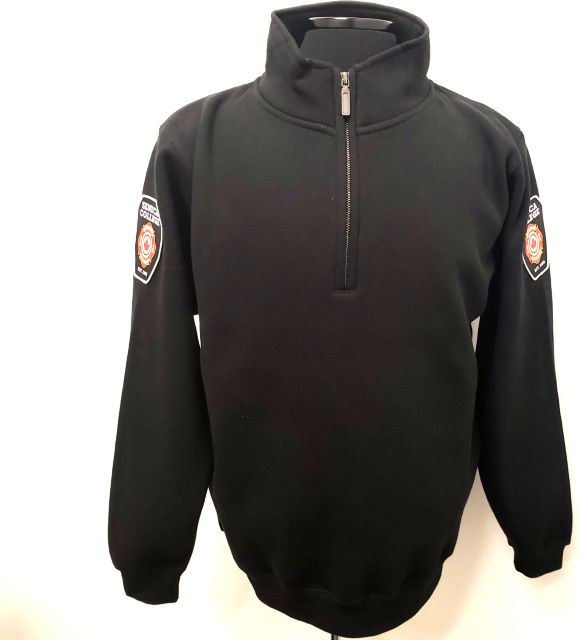 Pre-Service Fire Uniform 1/4 Zip with Crest Black SM