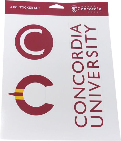 Concordia University 3 Piece Sticker Sheet